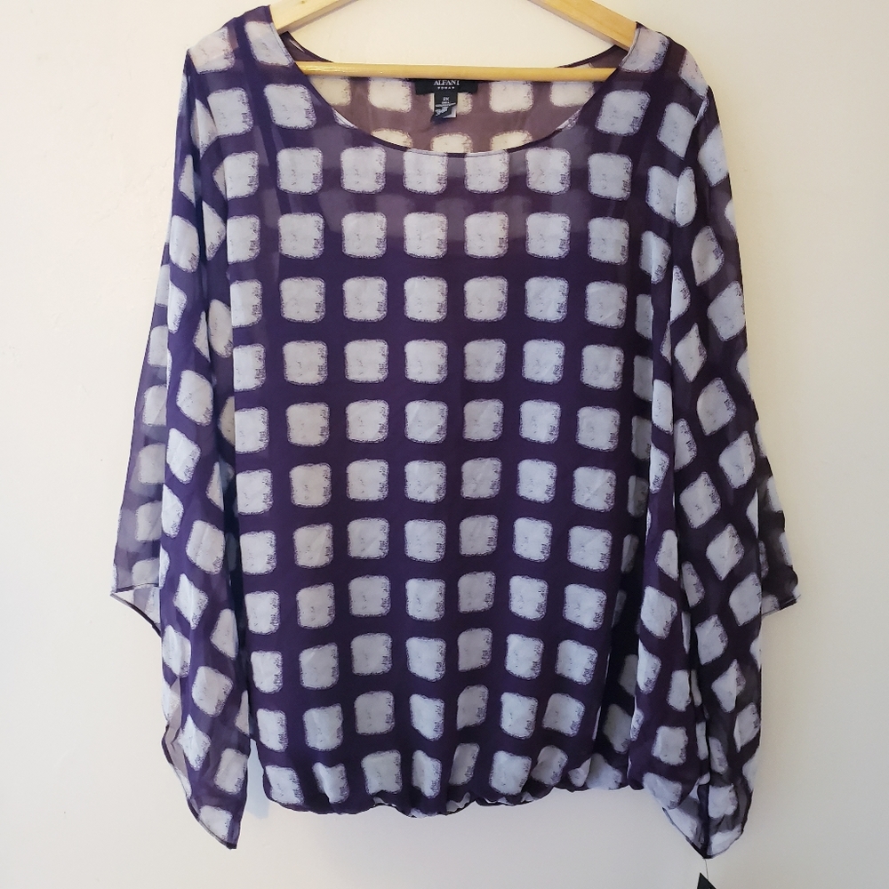 Alfani Purple Blouse with Tank 2X NWT